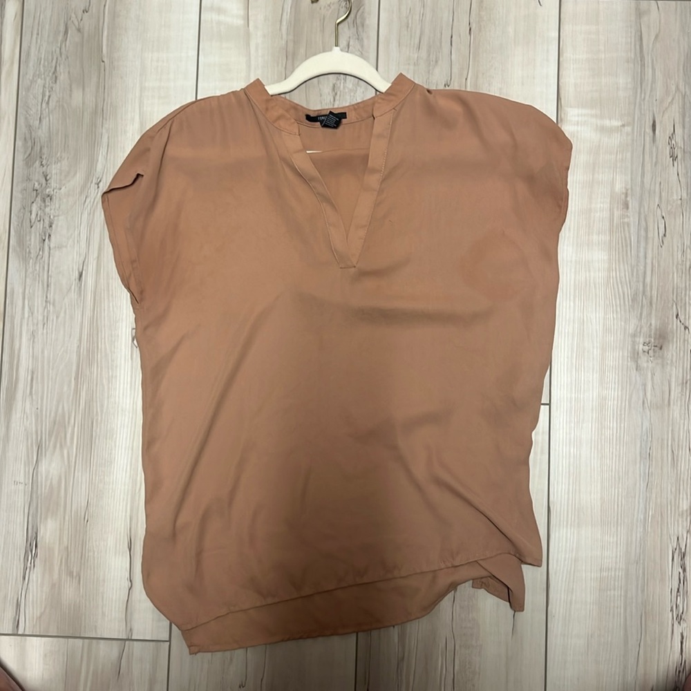 Straight tan blouse